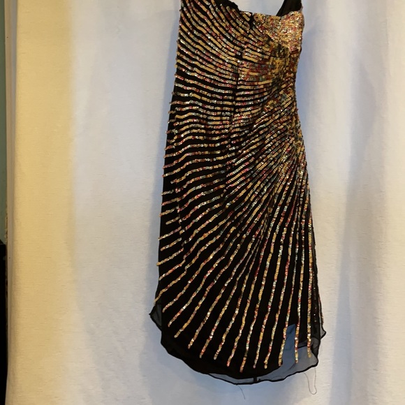 Never worn Terani Couture Dress black dress with multi color sequins. - Picture 5 of 5